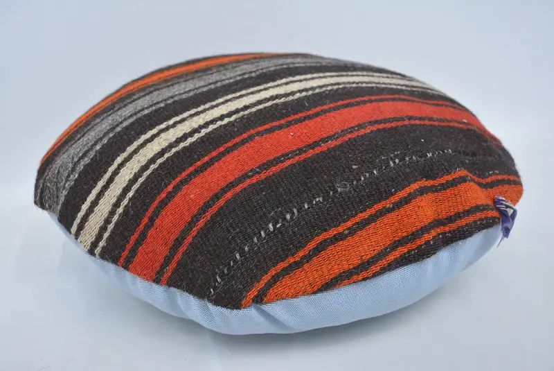 Kilim Cushion Sham, Wool Kilim Pillow Cushion, Turkish Kilim Pillow, 20x20 Brown Pillow Case, Antique Pillows, Cushion Cover - 6