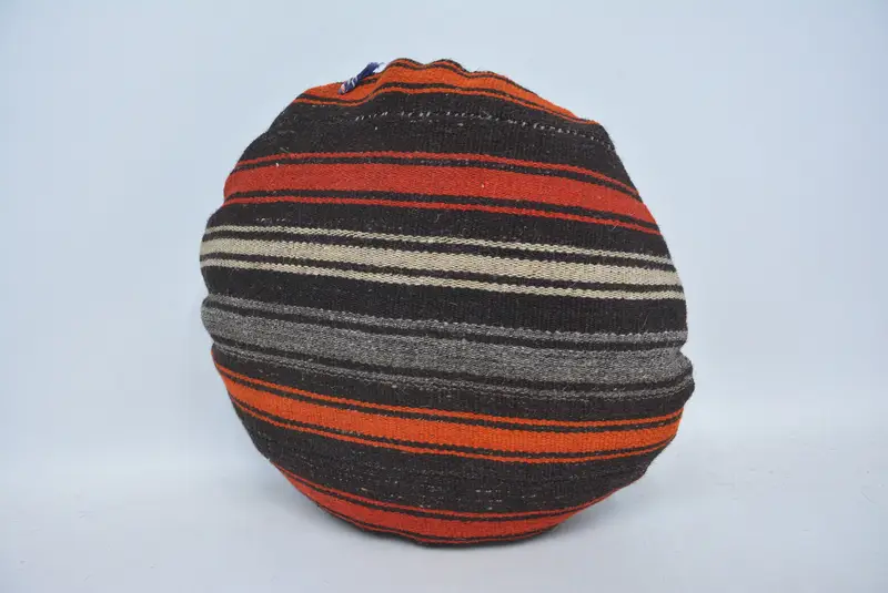Kilim Cushion Sham, Wool Kilim Pillow Cushion, Turkish Kilim Pillow, 20x20 Brown Pillow Case, Antique Pillows, Cushion Cover - 4