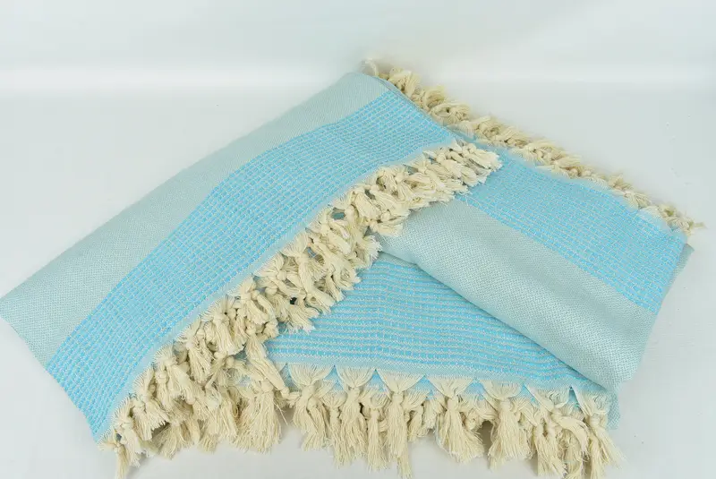 Woven Blanket, Personalized Gift For Him, Boho Throw Blankets, 96x92 Cotton Striped Towel, Personalized Gifts, Organic Throw, Organic Beach Blanket - 6