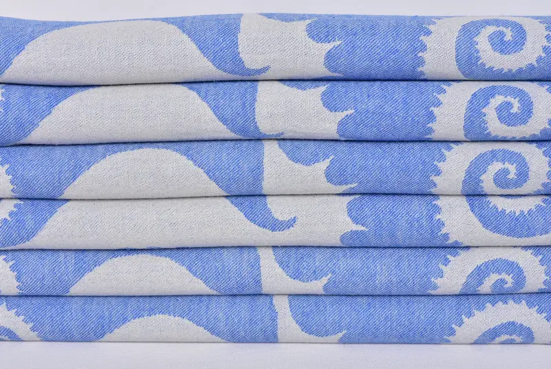 Bridal Shower Gift, 70x40 Cotton Seahorse Patterned Towel, Best Friend Gift, Gift For Coworker, Wedding Towel, Sand-free towel, Unique Wedding Gift - 3
