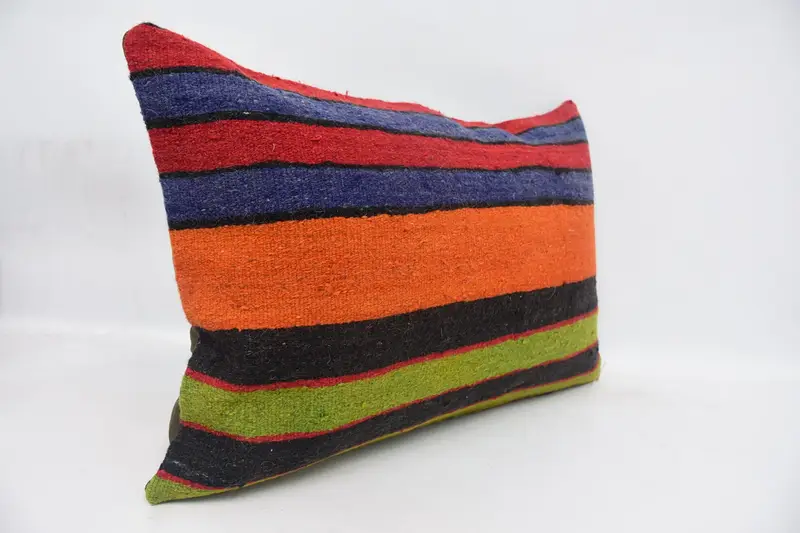16x24 Orange Pillow Sham, Cushion, Kilim Cushion Sham, Vintage Kilim Pillow, Meditation Pillow Sham, Sustainable Cushion Case, Turkish Kilim Pillow - 3