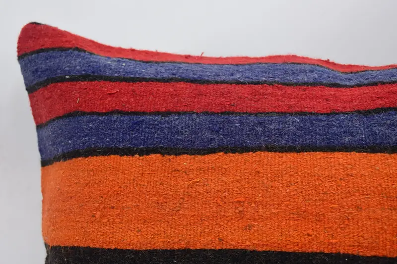 16x24 Orange Pillow Sham, Cushion, Kilim Cushion Sham, Vintage Kilim Pillow, Meditation Pillow Sham, Sustainable Cushion Case, Turkish Kilim Pillow - 2