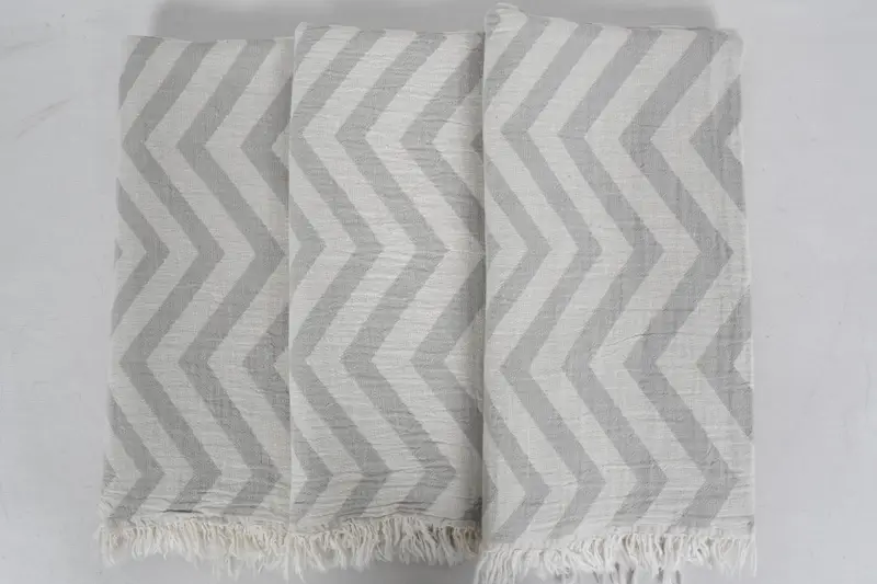 Wedding Gifts Towel, Custom Beach Towel, Personalized Turkish Towel, Bachelorette Party Favors Beach, 70x40 Cotton Zigzag Design Towel, Gym Towel - 3