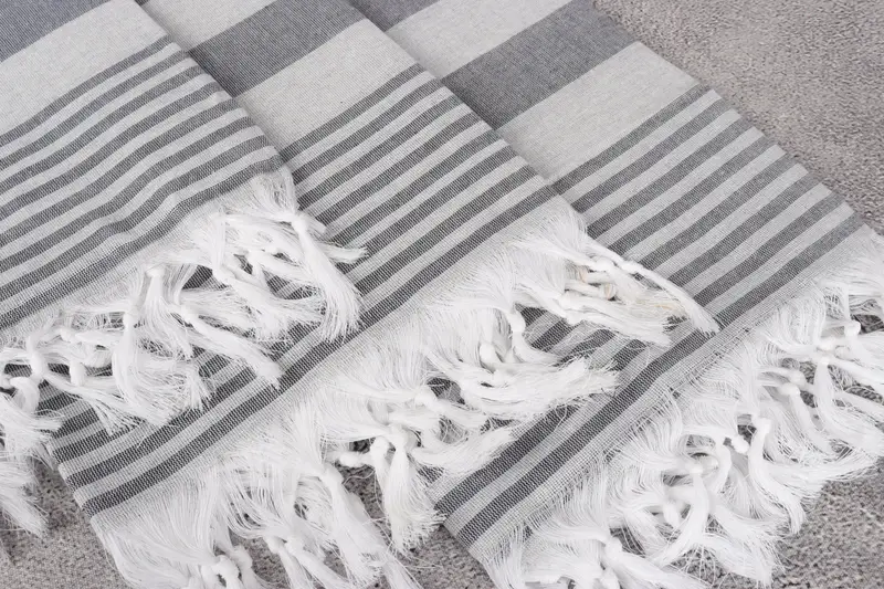 68x36 Cotton Striped Towel, Embroidered Turkish Towel, Towel With Name, Turkish beach towel, Handmade Gift, Quick-dry towel, Wedding For Favor - 5