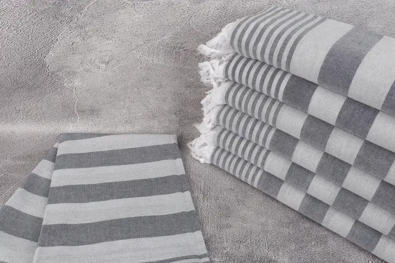 68x36 Cotton Striped Towel, Embroidered Turkish Towel, Towel With Name, Turkish beach towel, Handmade Gift, Quick-dry towel, Wedding For Favor - 2