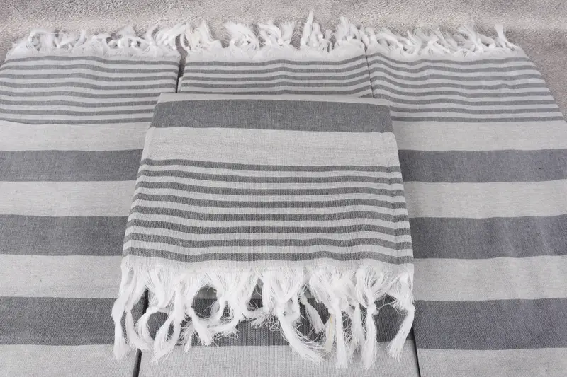 68x36 Cotton Striped Towel, Embroidered Turkish Towel, Towel With Name, Turkish beach towel, Handmade Gift, Quick-dry towel, Wedding For Favor - 4