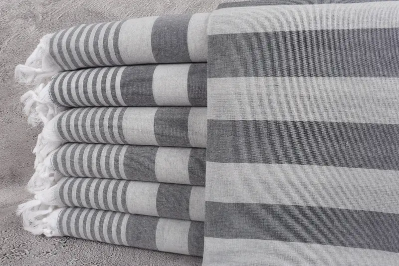 68x36 Cotton Striped Towel, Embroidered Turkish Towel, Towel With Name, Turkish beach towel, Handmade Gift, Quick-dry towel, Wedding For Favor - 1