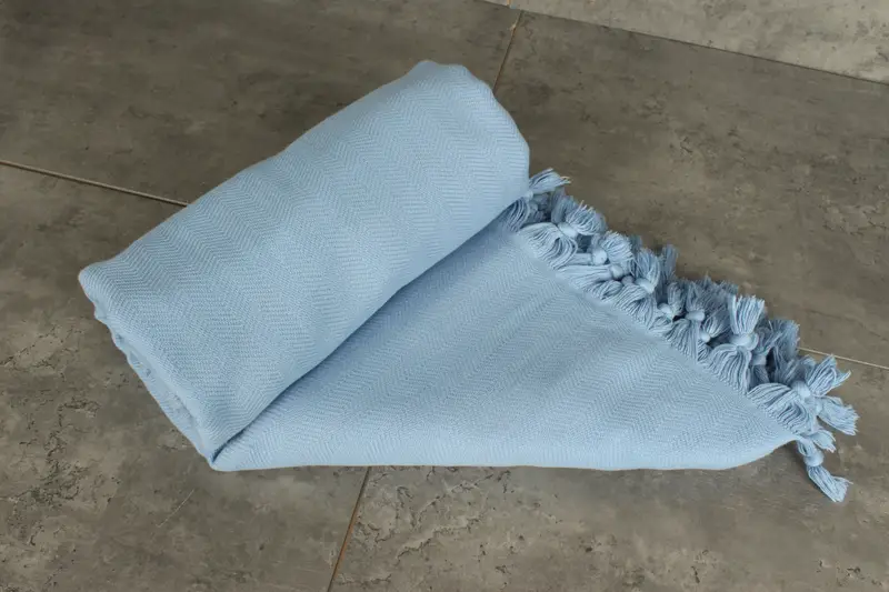 Throw Blanket Couch, 88x70 Cotton Stonewashed Chevron Towel, Woven Blanket, Aesthetic Blanket, Custom Shower Curtain, Home Gift, Bridesmaid Gifts - 7