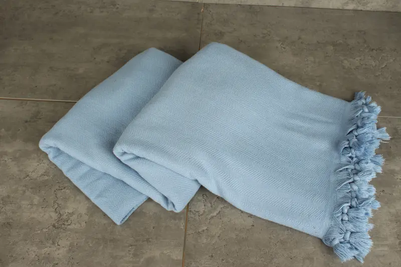 Throw Blanket Couch, 88x70 Cotton Stonewashed Chevron Towel, Woven Blanket, Aesthetic Blanket, Custom Shower Curtain, Home Gift, Bridesmaid Gifts - 5