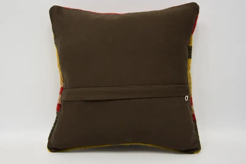 Handmade Kilim Cushion, Turkish Bench Pillow, Kilim Cushion Sham, Antique Pillows, Kilim Rug Pillow, Cushion Case, 12x12 Red Pillow Cover - 6