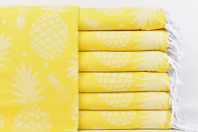 Beach Theme Wedding Gift, Girls Weekend Favors, Turkish Towel USA, 70x36 Cotton Pineapple Design Towel, Custom Gift, Gift For Mom, Wedding Favors - 2