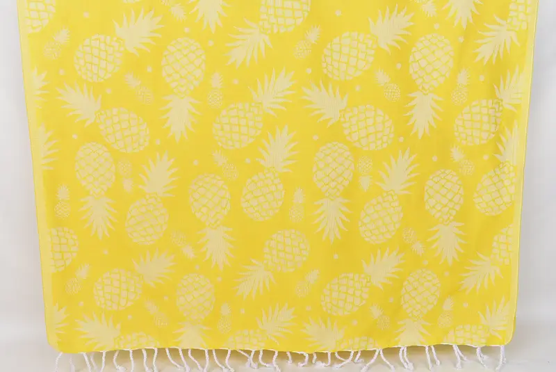 Beach Theme Wedding Gift, Girls Weekend Favors, Turkish Towel USA, 70x36 Cotton Pineapple Design Towel, Custom Gift, Gift For Mom, Wedding Favors - 1