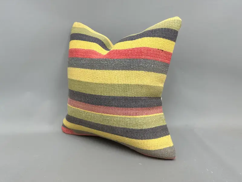 Home Decor Pillow, Seat Cushion, 20x20 Green Pillow, Kilim Pillow, Kilim Cushion Sham, Cushion Case, Patio Pillow Cover, Turkish Rugs Cushion Cover - 3