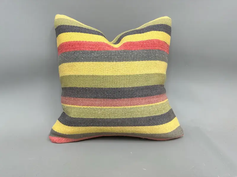 Home Decor Pillow, Seat Cushion, 20x20 Green Pillow, Kilim Pillow, Kilim Cushion Sham, Cushion Case, Patio Pillow Cover, Turkish Rugs Cushion Cover - 1