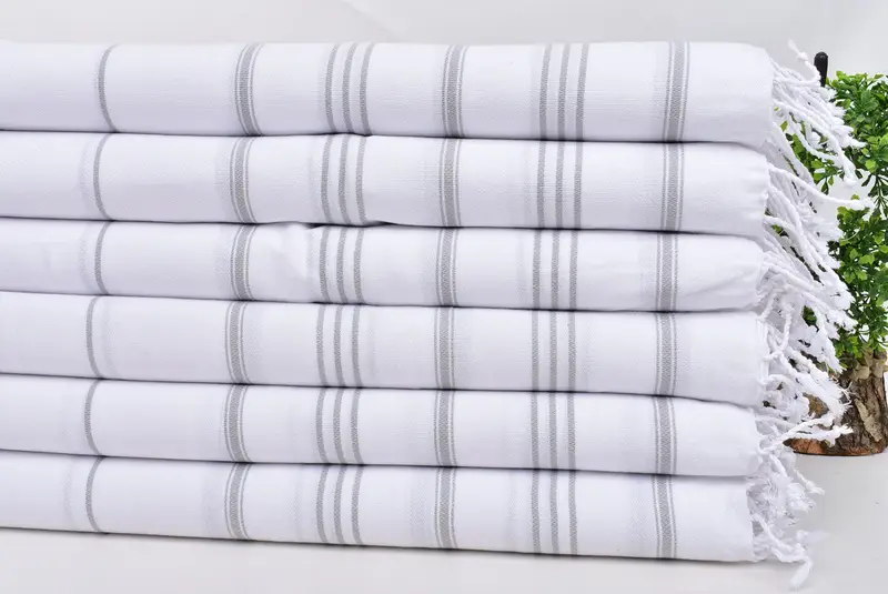 40x24 Pamuklu çizgili havlu, onun için hediye, monogram mutfak havlu, banyo havlu, gelin duş iyiliği, nedime hediyeleri, en iyi düğün hediyesi - 3