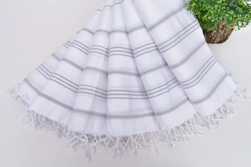 40x24 Pamuklu çizgili havlu, onun için hediye, monogram mutfak havlu, banyo havlu, gelin duş iyiliği, nedime hediyeleri, en iyi düğün hediyesi - 4