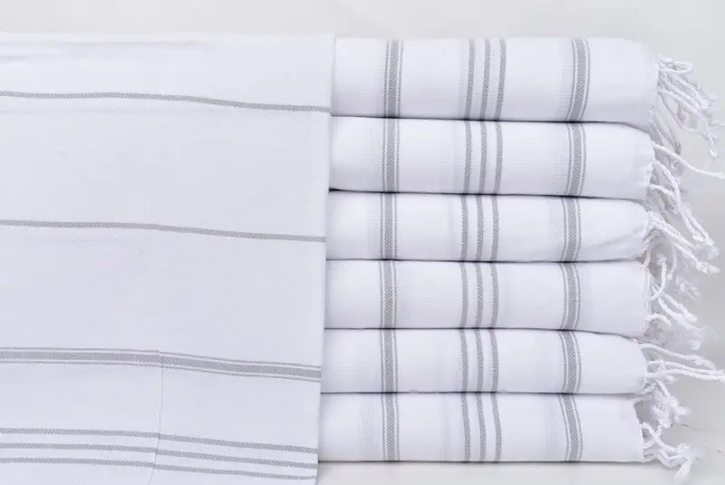 40x24 Pamuklu çizgili havlu, onun için hediye, monogram mutfak havlu, banyo havlu, gelin duş iyiliği, nedime hediyeleri, en iyi düğün hediyesi - 1