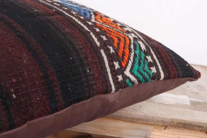 Turkish Rugs Pillow, Kilim Pillow, Cushion, Boho Pillow, 18x18 Pink Cushion Cover, Handmade Kilim Cushion, Outdoor Bolster Pillow Cover - 6