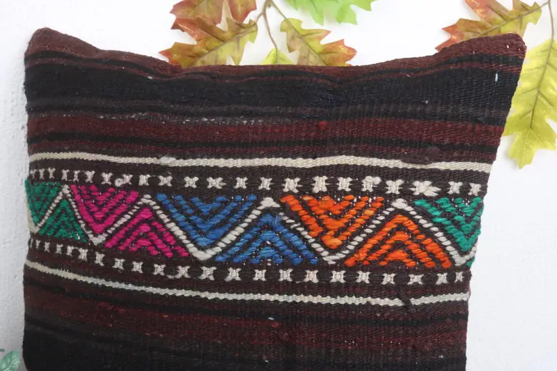Turkish Rugs Pillow, Kilim Pillow, Cushion, Boho Pillow, 18x18 Pink Cushion Cover, Handmade Kilim Cushion, Outdoor Bolster Pillow Cover - 5