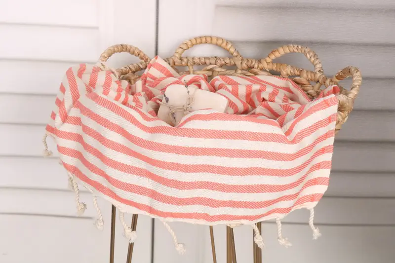Bathroom Towels, Wedding Favors, Bulk Order Towel, 40x18 Cotton Striped Towel, Bridesmaid Gifts Personalized, Small Bath Towels, Embroidery Towel - 2