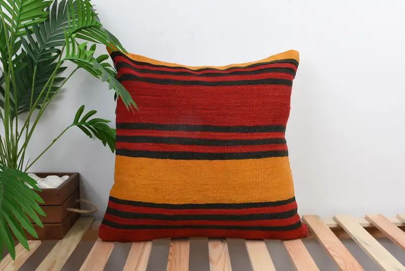 Bolster Cushion, Boho Pillow Sham Cover, Cushion Cover, 20x20 Red Pillow, Interior Designer Pillow, Yoga Cushion Case, Gift Pillow - 1