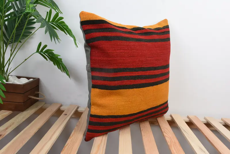 Bolster Cushion, Boho Pillow Sham Cover, Cushion Cover, 20x20 Red Pillow, Interior Designer Pillow, Yoga Cushion Case, Gift Pillow - 5
