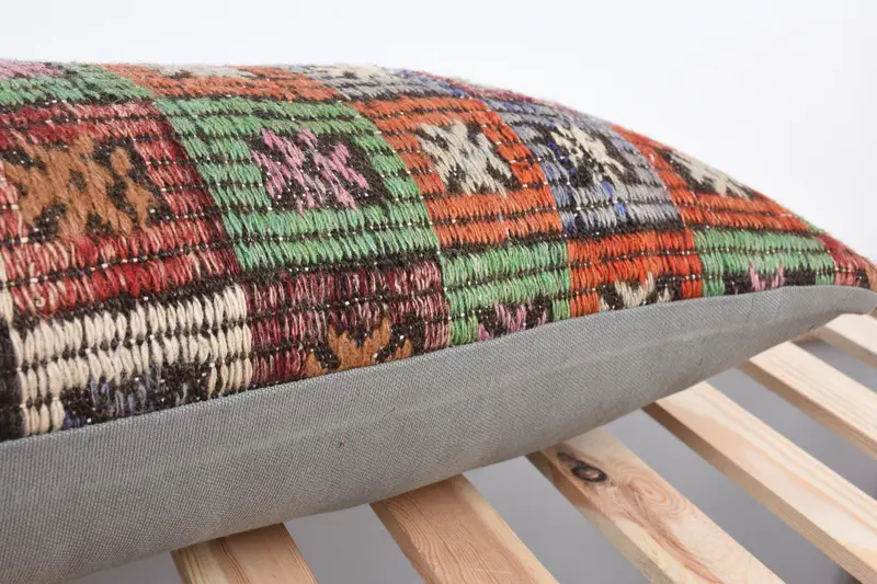 Outdoor Patio Pillow, Antique Pillows, Turkish Pillow, Comfy Throw Cushion Case, Turkish Kilim Pillow, Cushion, 12x36 Green Pillow Sham - 7