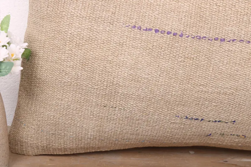 16x24 Beige Pillow Case, Antique Pillows, Cushion Cover, Pet Pillow Cover, Turkish Kilim Pillow, Kilim Pillow Cover, Anatolian Pillow Sham - 3