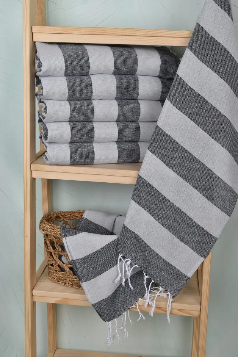 Monogram Hand Towel, Wedding Day Gift For Bride, Turkish Tea Towel, Towel With Name, Kitchen Towel, Organic Tea Towel, 40x18 Cotton Striped Towel - 3