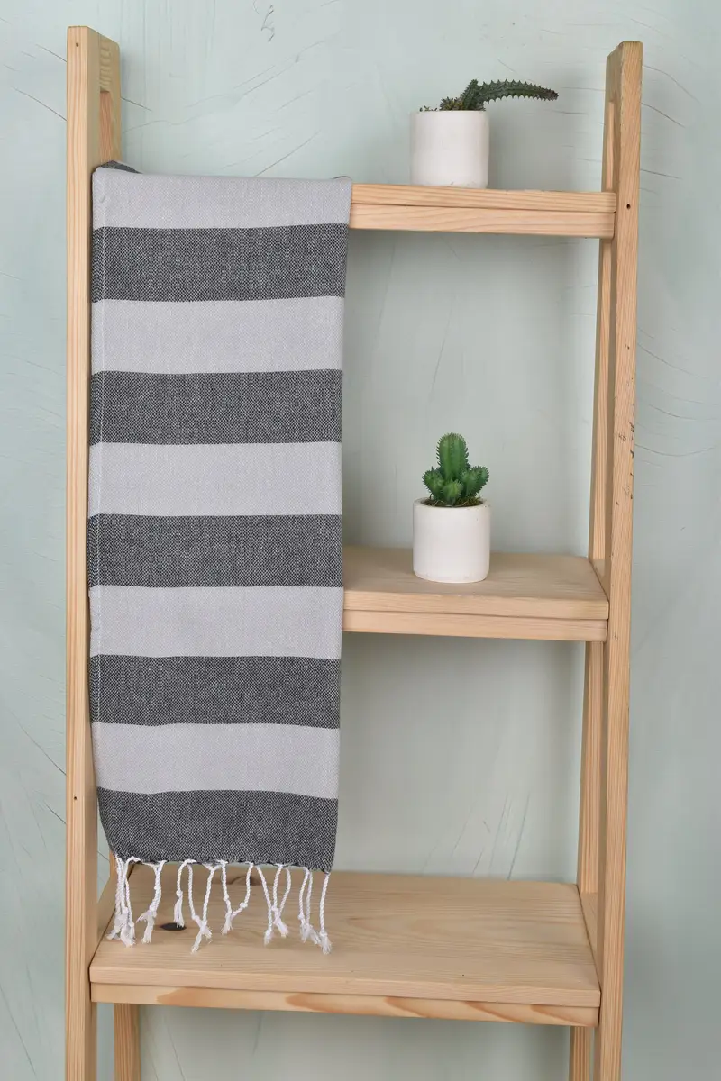 Monogram Hand Towel, Wedding Day Gift For Bride, Turkish Tea Towel, Towel With Name, Kitchen Towel, Organic Tea Towel, 40x18 Cotton Striped Towel - 8