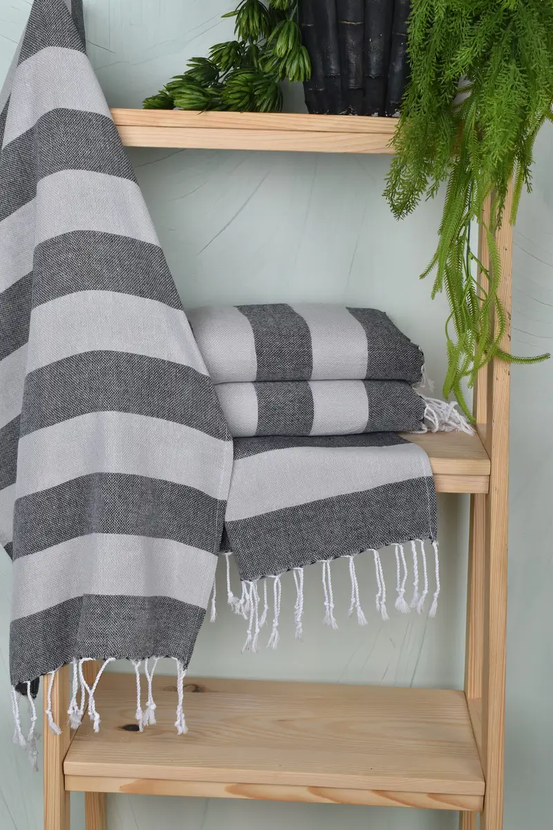 Monogram Hand Towel, Wedding Day Gift For Bride, Turkish Tea Towel, Towel With Name, Kitchen Towel, Organic Tea Towel, 40x18 Cotton Striped Towel - 6