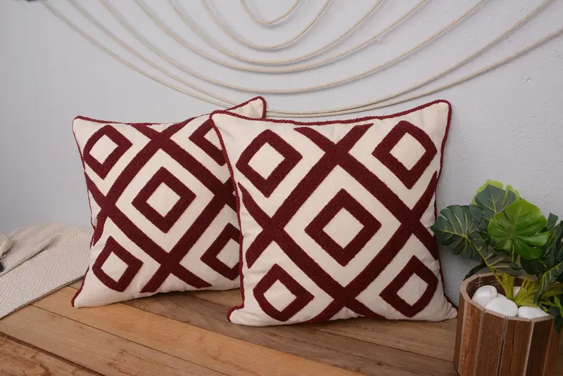 Almohada de lanzamiento bordada del suroeste, cojín vintage para sala de juegos