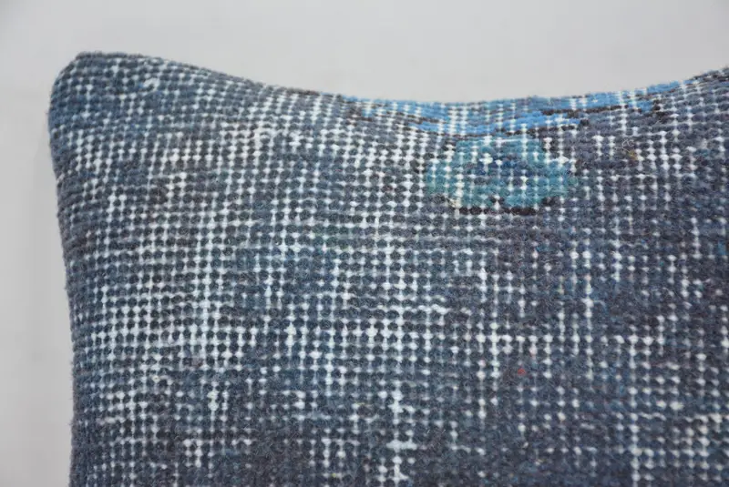 12x12 Blue Pillow Case, Pillow Case, Kilim Pillow, Pillow for Couch, Throw Kilim Pillow, Handmade Rug Seat Pillow Case - 2