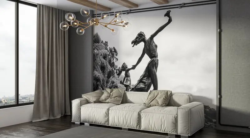 Paper Wall Art ,Sculpture Wall Decor,Wall Paper Peel and Stick,Modern Mural,Bright Wall Paper,Woman Monument Wall Paper, - 8