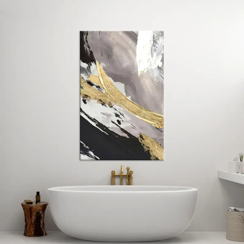 Elegante, mit Goldmarmor bedruckte Leinwand: Luxuriöse Heimdekorationskunst