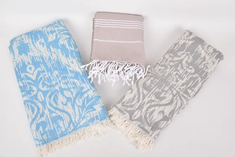 Monogram Blanket, Engagement Gift, Woven Throw Blanket, Gift For Wedding Day, Oversized Beach Towel, Housewarming Gift, 80x60 Cotton Set of 5 Towel - 7