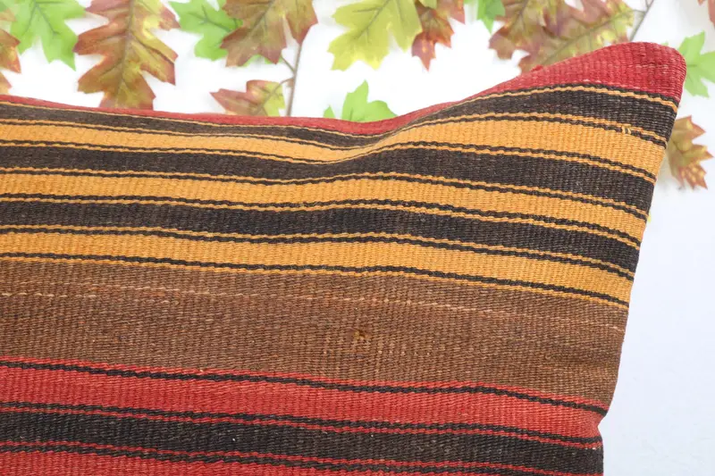 Custom Cushion Cover, Vintage Kilim Pillow, Turkish Kilim Pillow, 24x24 Red Pillow Case, Turkish Pillow, Cushion Case, Garden Cushion Case - 5