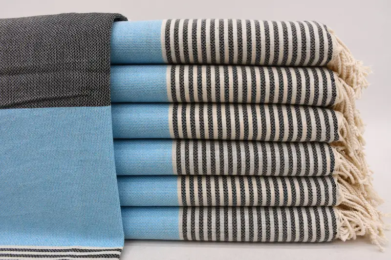 ビーチタオル、40x70 バスタオル、オーガニックコットン、手織り、オーガニック - 1