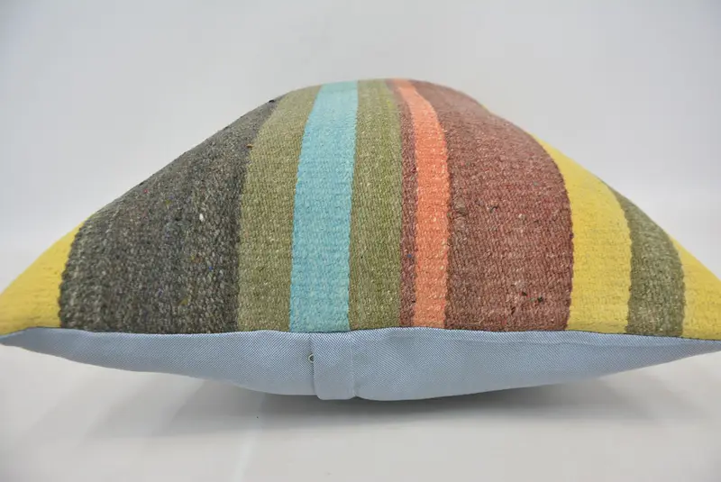 20x28 Green Pillow Sham, Antique Pillows, Vintage Kilim Throw Pillow, Bolster Pillow, Boho Pillow Sham Cover, Muted Cushion, Pillow Cover - 5