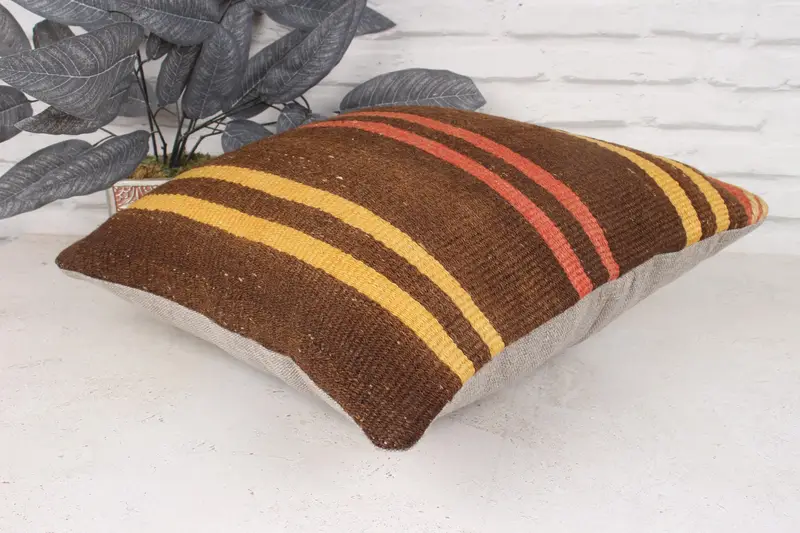 Antique Pillows, Sofa Pillow Case, 18x18 Brown Pillow Sham, Turkish Bench Cushion, Gift Pillow, Bohemian Cushion Pillow, Pillow Sham, Turkish Pillow - 6