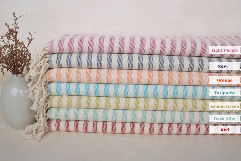 40x24 Cotton Striped Towel, Home Decor Towel, Personalized Dish Towel, Personalized Hand Towel, Valentine Day Gift For Her, Custom Hand Towel - 1