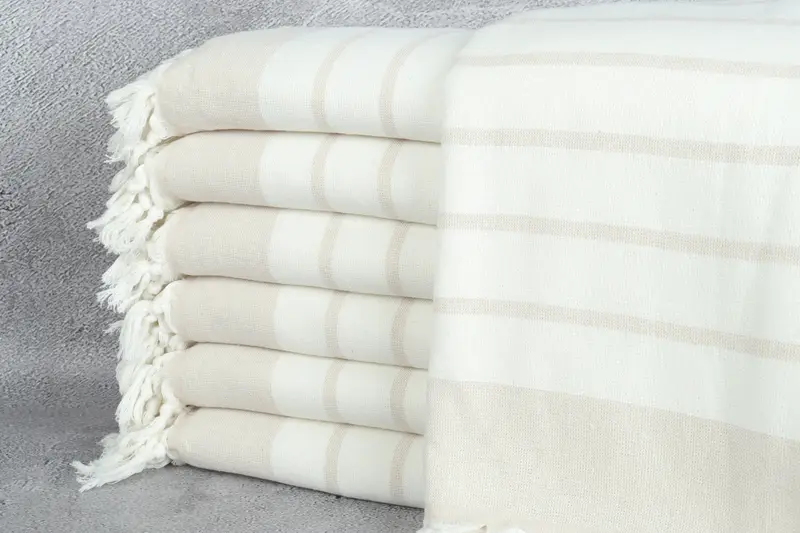 68x39 Cotton Striped Towel, Bride Gift, Wedding Towel, Bridesmaid Gifts, Gifts For Him, Luxury Turkish beach towel with fringe, Beach Towel Bulk - 1