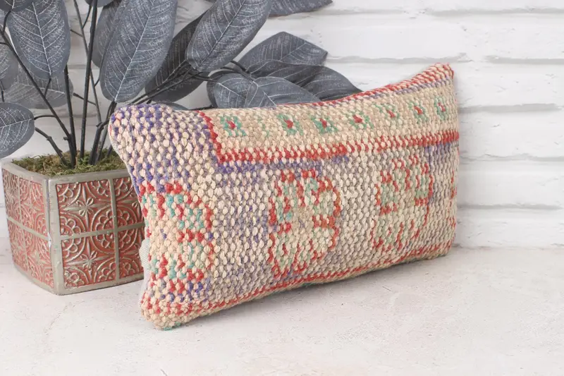 8x16 Blue Cushion, Pillow, Interior Designer Pillow, Kilim Pillow Cover, Ethnic Throw Cushion Cover, Turkish Rugs Pillow, Vintage Kilim Pillow - 4