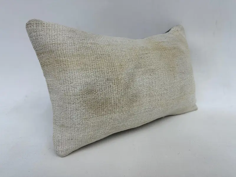 Pillow for Sofa, Pattern Throw Cushion Case, Neutral Throw Pillow Sham, Boho Pillow Sham Cover, Pillow Sham, Kilim Pillow, 12x20 Beige Pillow Case - 3