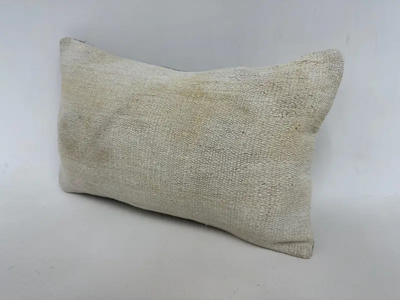 Pillow for Sofa, Pattern Throw Cushion Case, Neutral Throw Pillow Sham, Boho Pillow Sham Cover, Pillow Sham, Kilim Pillow, 12x20 Beige Pillow Case - 4