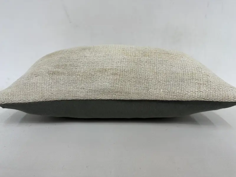 Pillow for Sofa, Pattern Throw Cushion Case, Neutral Throw Pillow Sham, Boho Pillow Sham Cover, Pillow Sham, Kilim Pillow, 12x20 Beige Pillow Case - 5