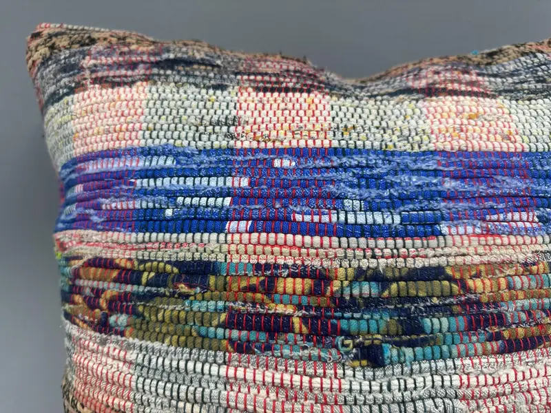 Decorative Cushion, Pillow Case, Gift Pillow, Handmade Cushion, 18x18 Purple Pillow Case, Handmade Kilim Cushion, Vintage Kilim Throw Pillow - 5