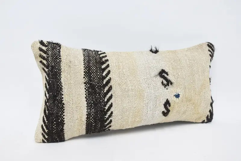 Geometric Embroidered Throw Pillow, 12x24 Inches Size Pillow - 3