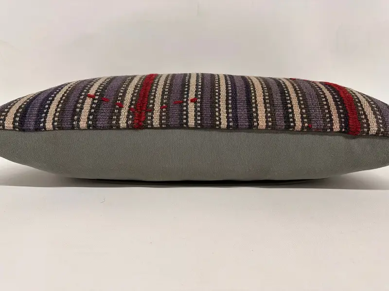 Cushion Cover, Boho Pillow, Turkish Kilim Pillow, Pastel Pillow Sham, Pattern Throw Pillow Sham, Kilim Cushion Sham, 12x24 Blue Pillow Case - 5