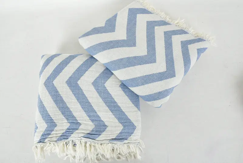 Bridesmaid Gift, Handwoven organic Turkish towel for spa, Soft towel, 70x40 Cotton Zigzag Design Towel, Anniversary Gift For Her, Handmade Gift - 6